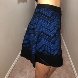 Blue and black striped skirt